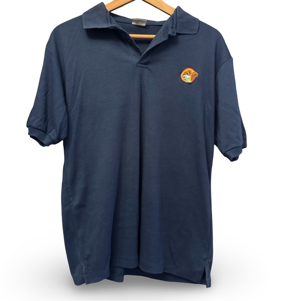 Vintage 70s–80s Squirrel Peanut Butter Polo Shirt | Navy Canada Packers Promo
